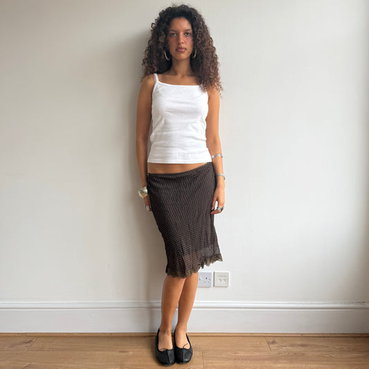 BNWT brown polka dot skirt - Size S