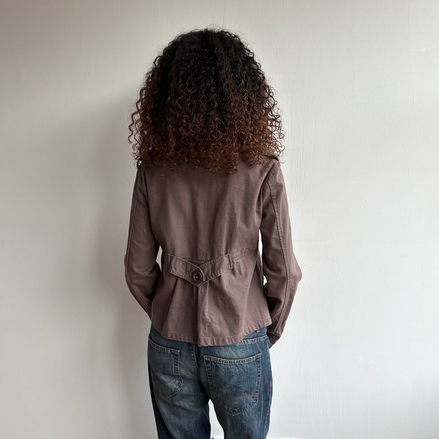 Brown double breasted peacoat - Size L
