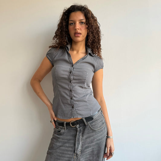 Grey stripe shirt - Size S