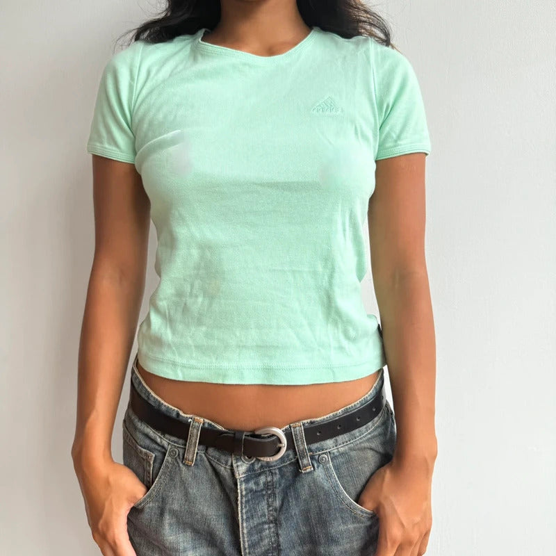 Mint Adidas baby tee - Size S