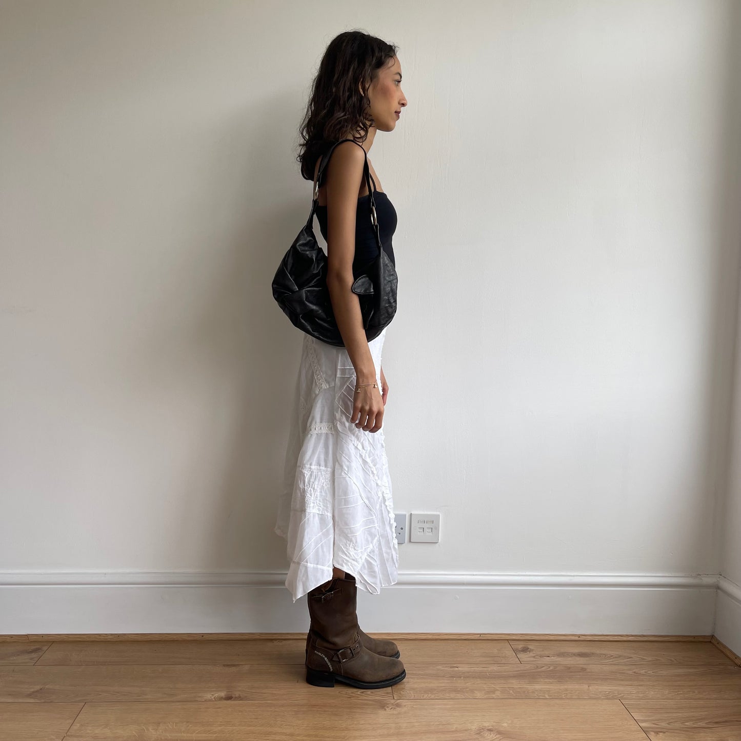 Broderie patchwork midi skirt - Size S