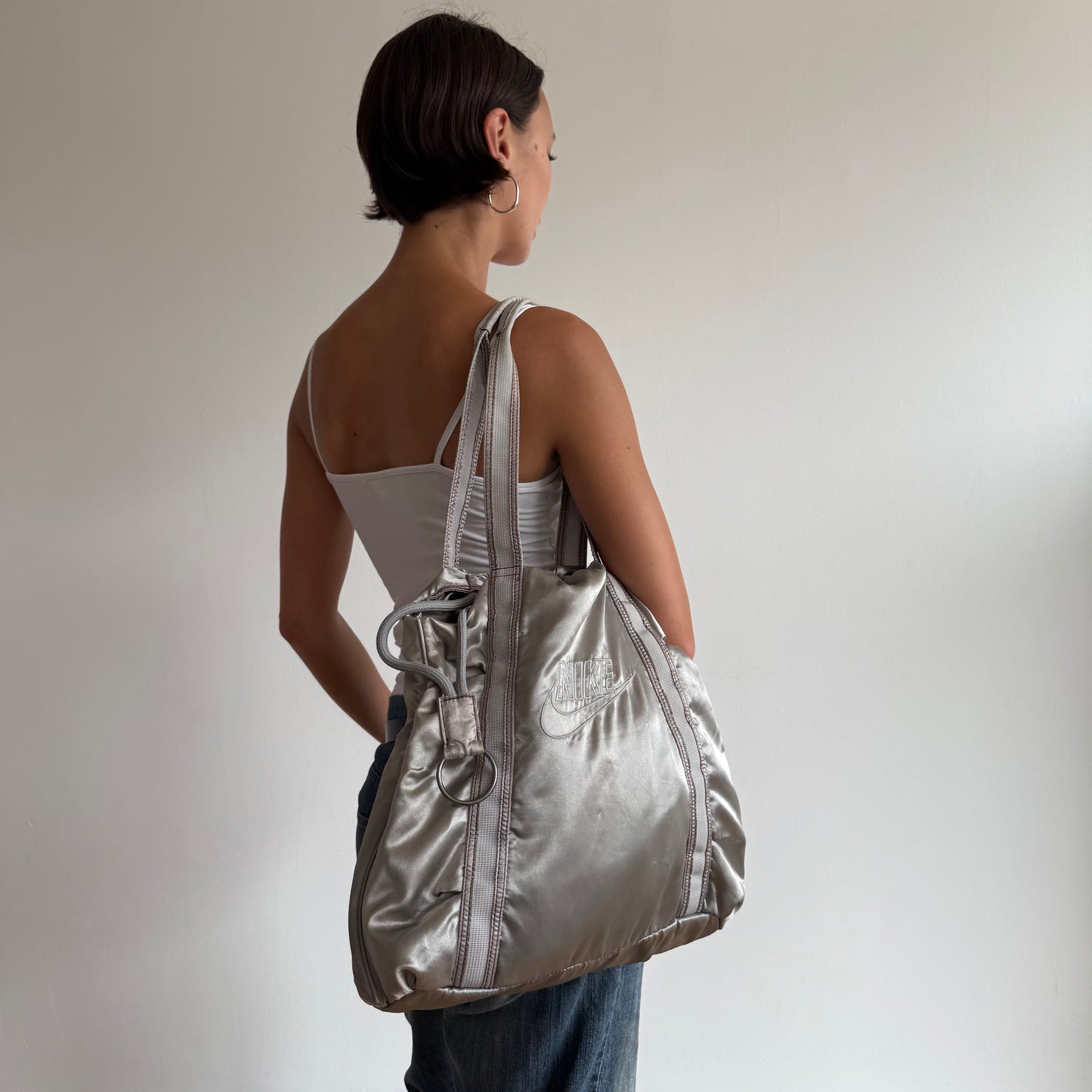 Silver Nike sporty handbag - One Size