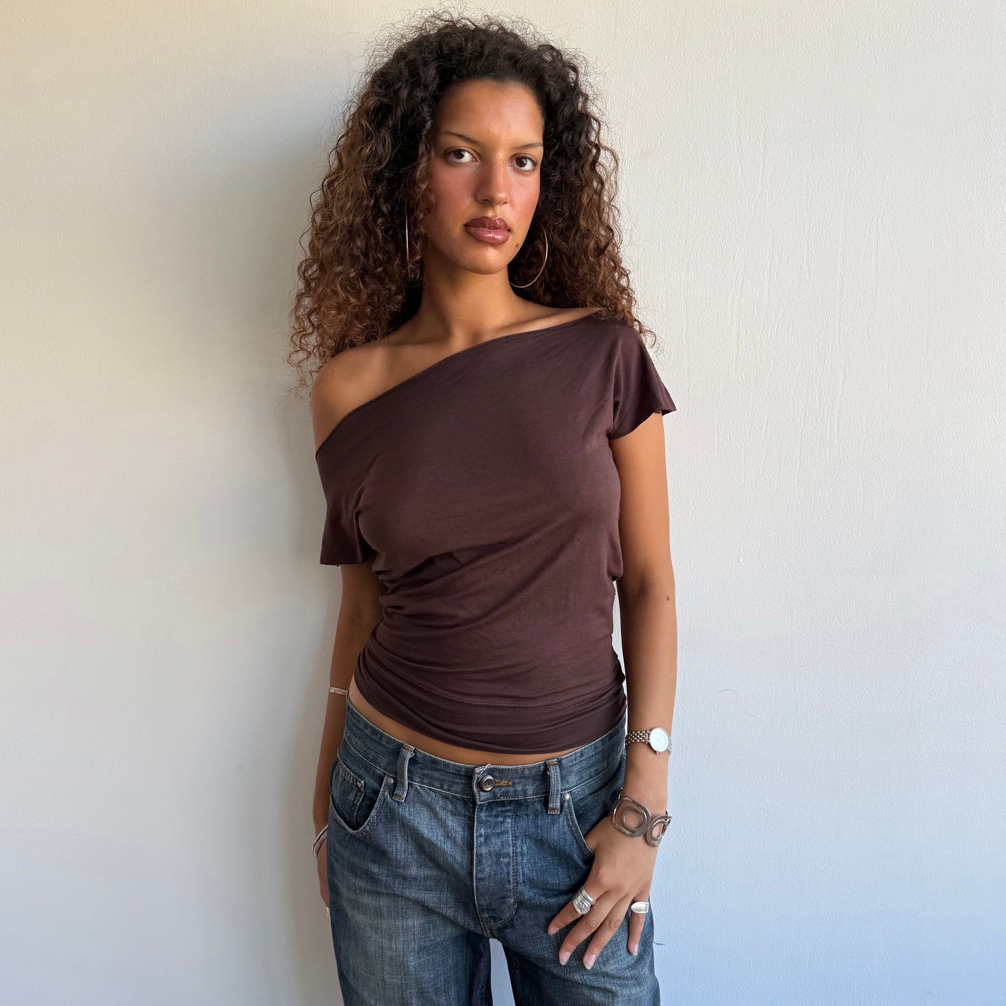 Brown slouchy t-shirt - Size S