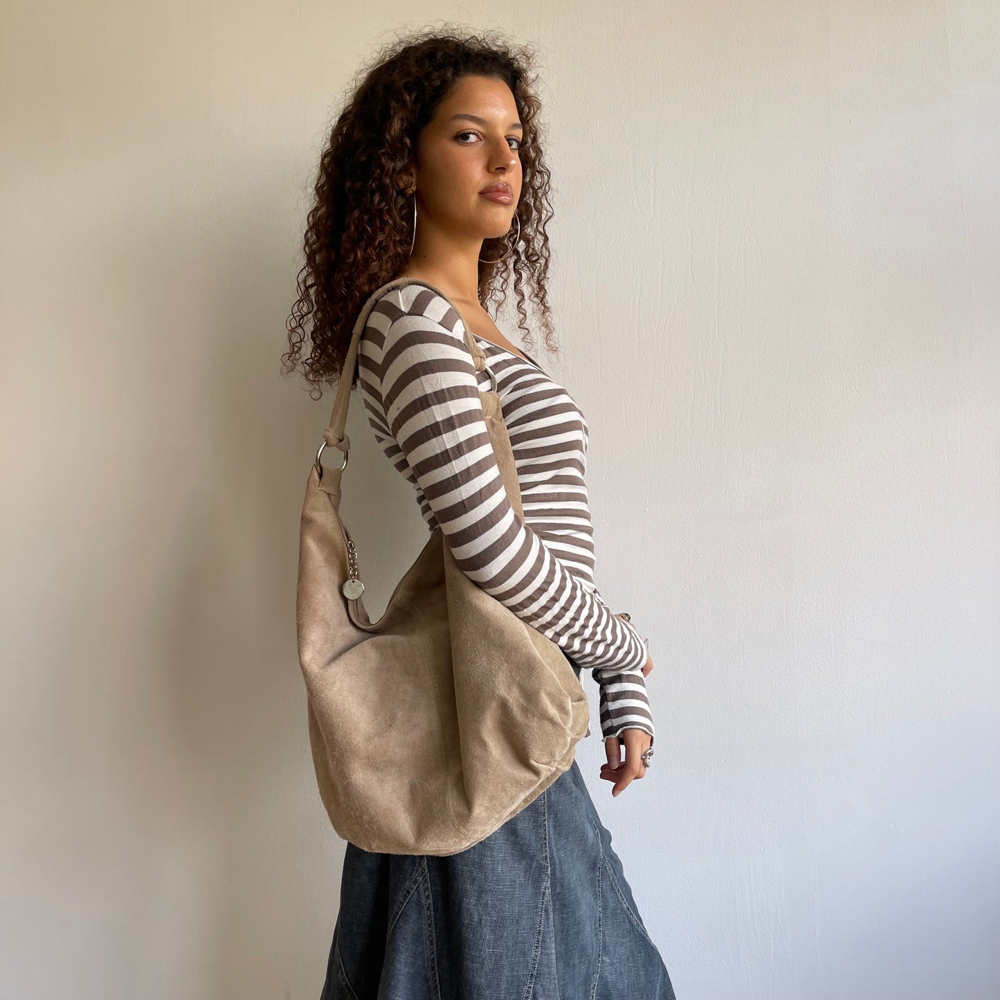 Brown stripe long sleeve top - Size S