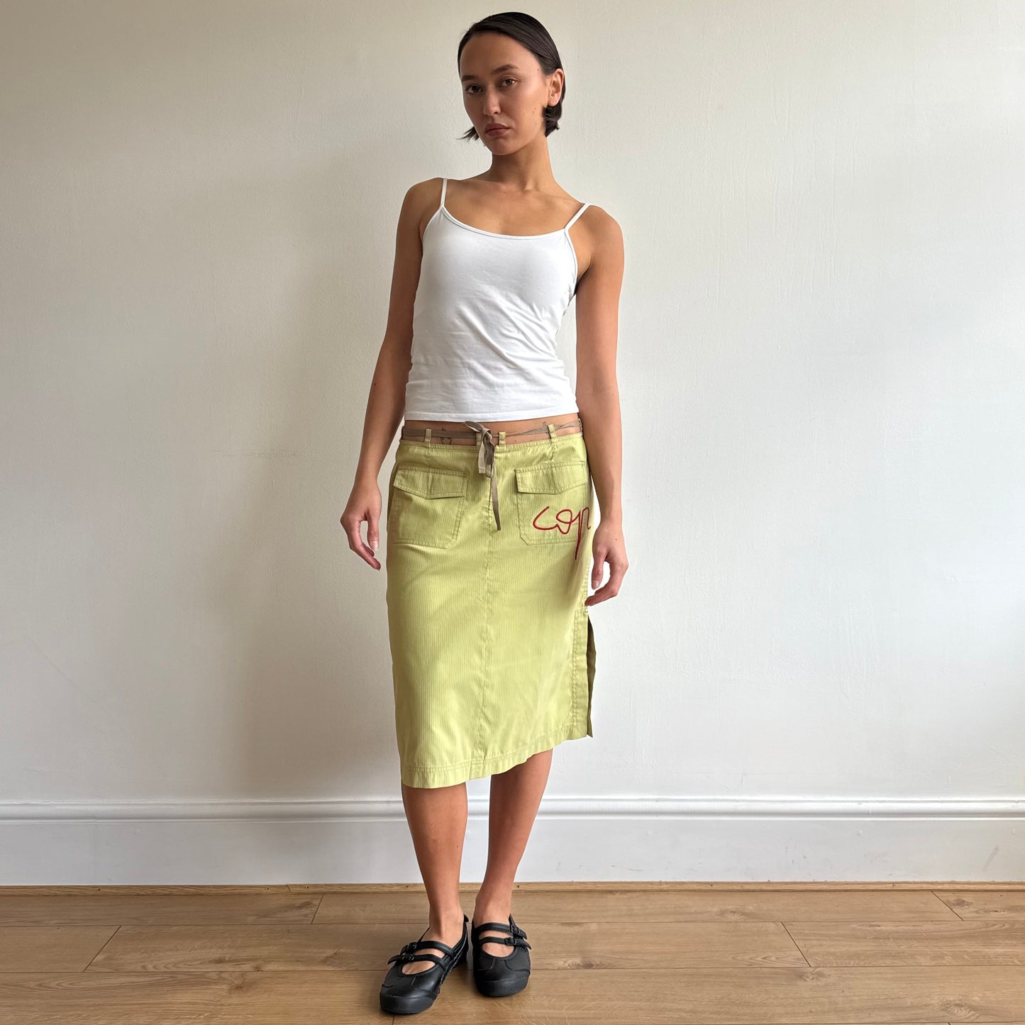 Cop Copine green stripe skirt - Size M