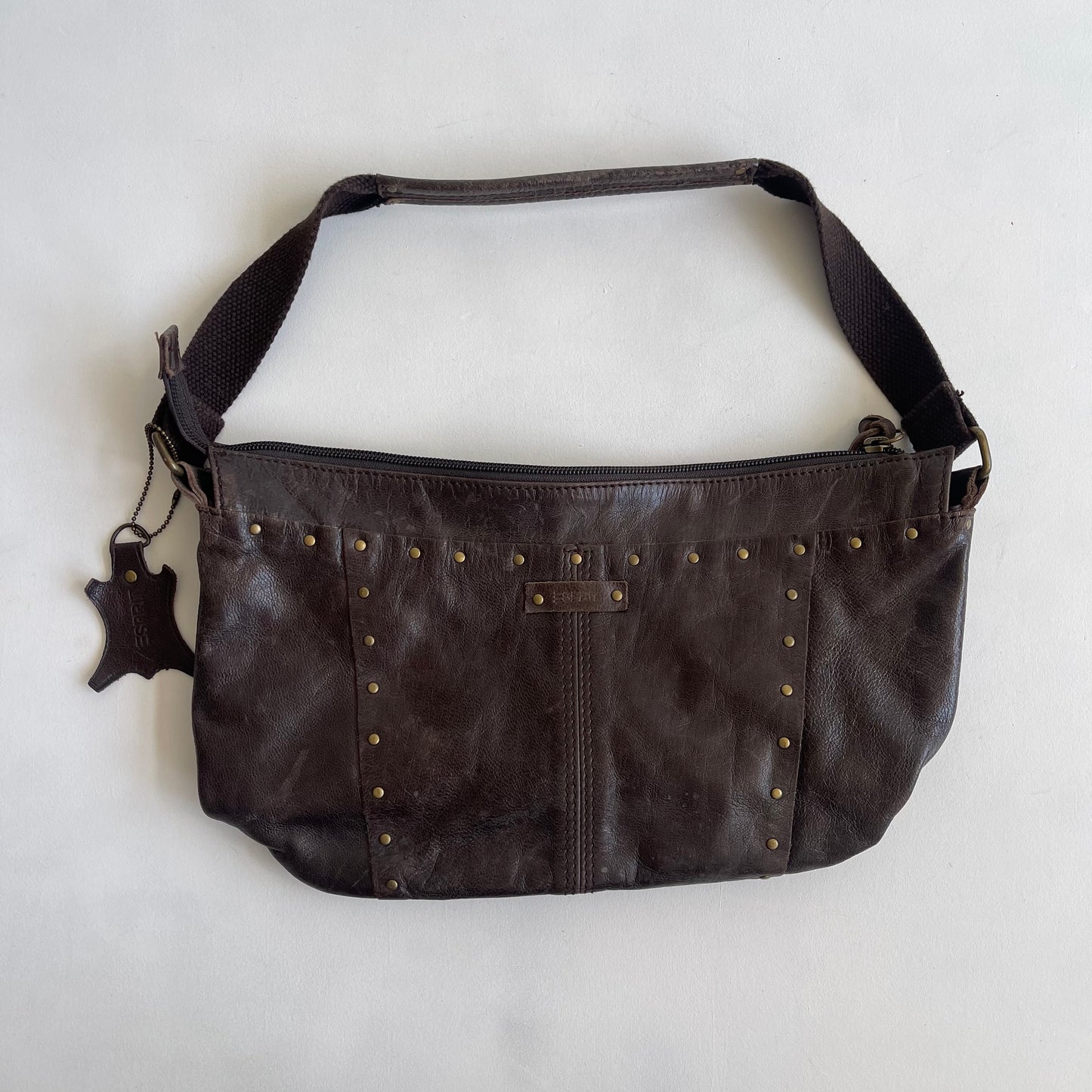Brown leather bag - O/S