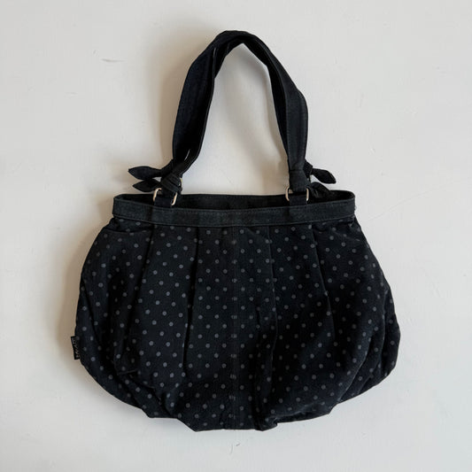 Suede polka dot bag