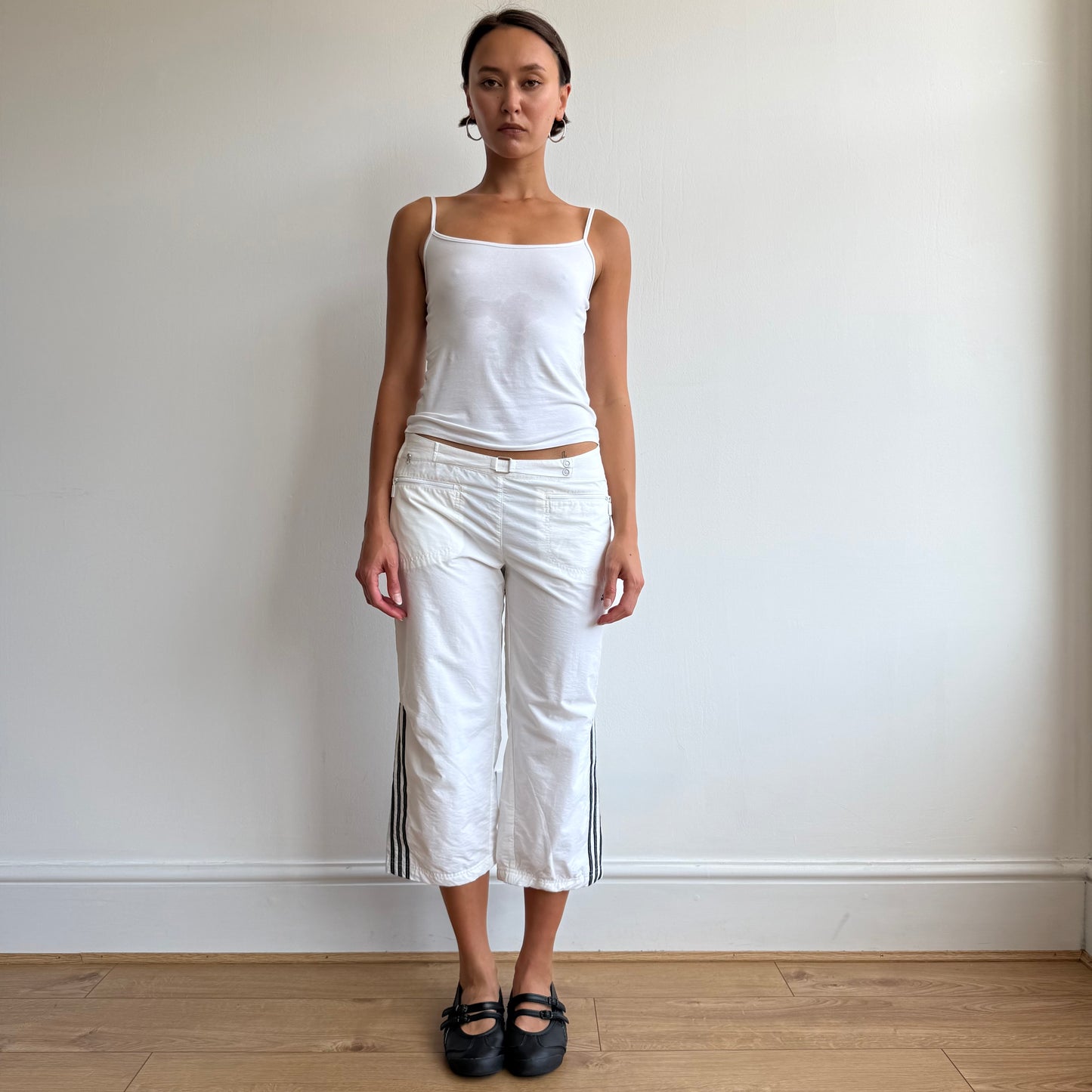 White Adidas belt capris - Size S + M + L