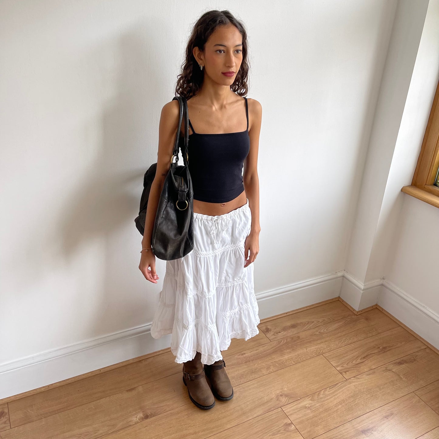 Large leather boho bag - OS