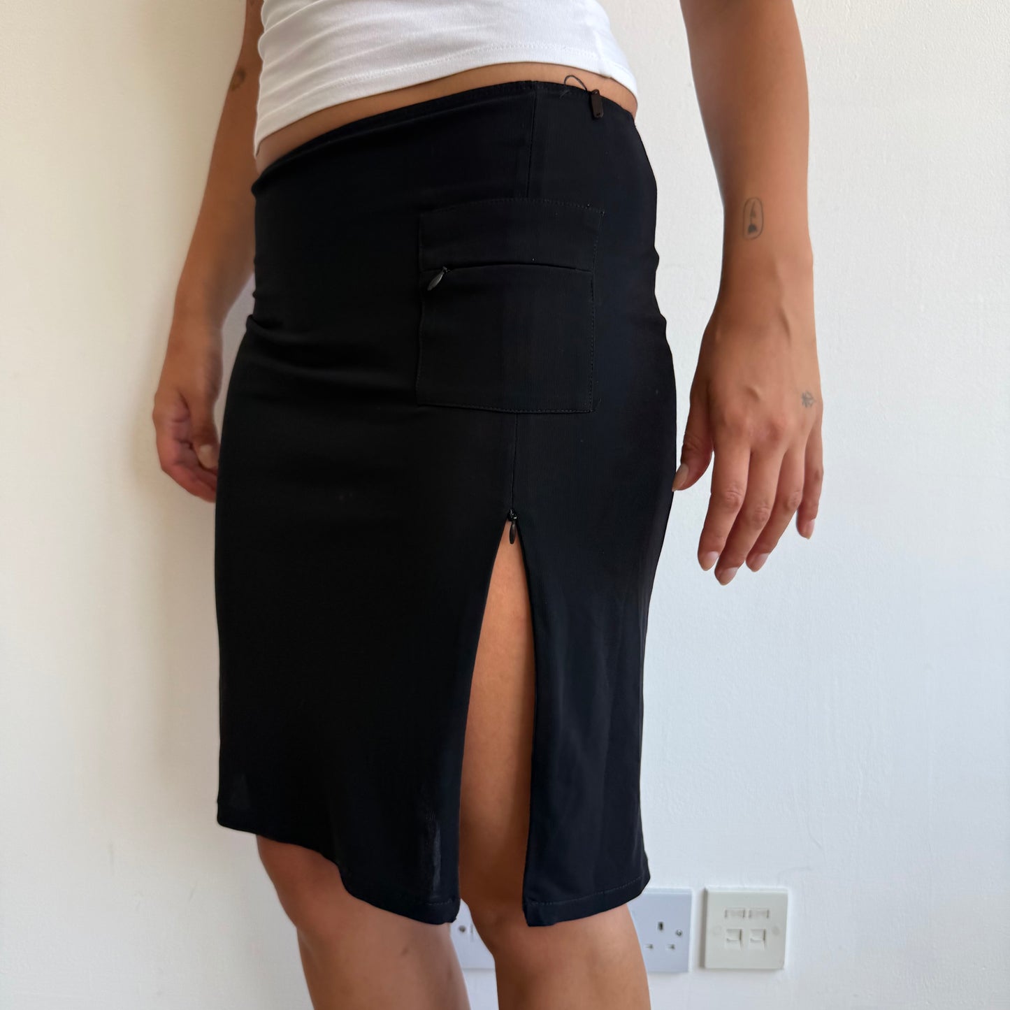 Black Morgan zip midi skirt - Size S