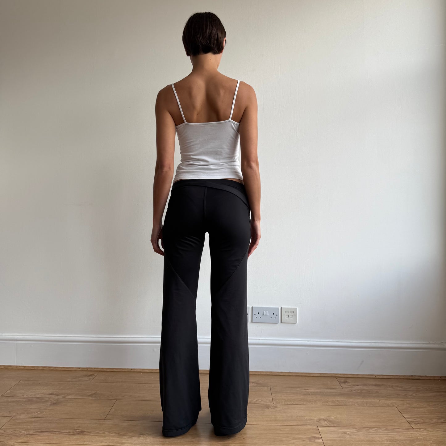 Black Adidas stripe flared yoga pants - Size S