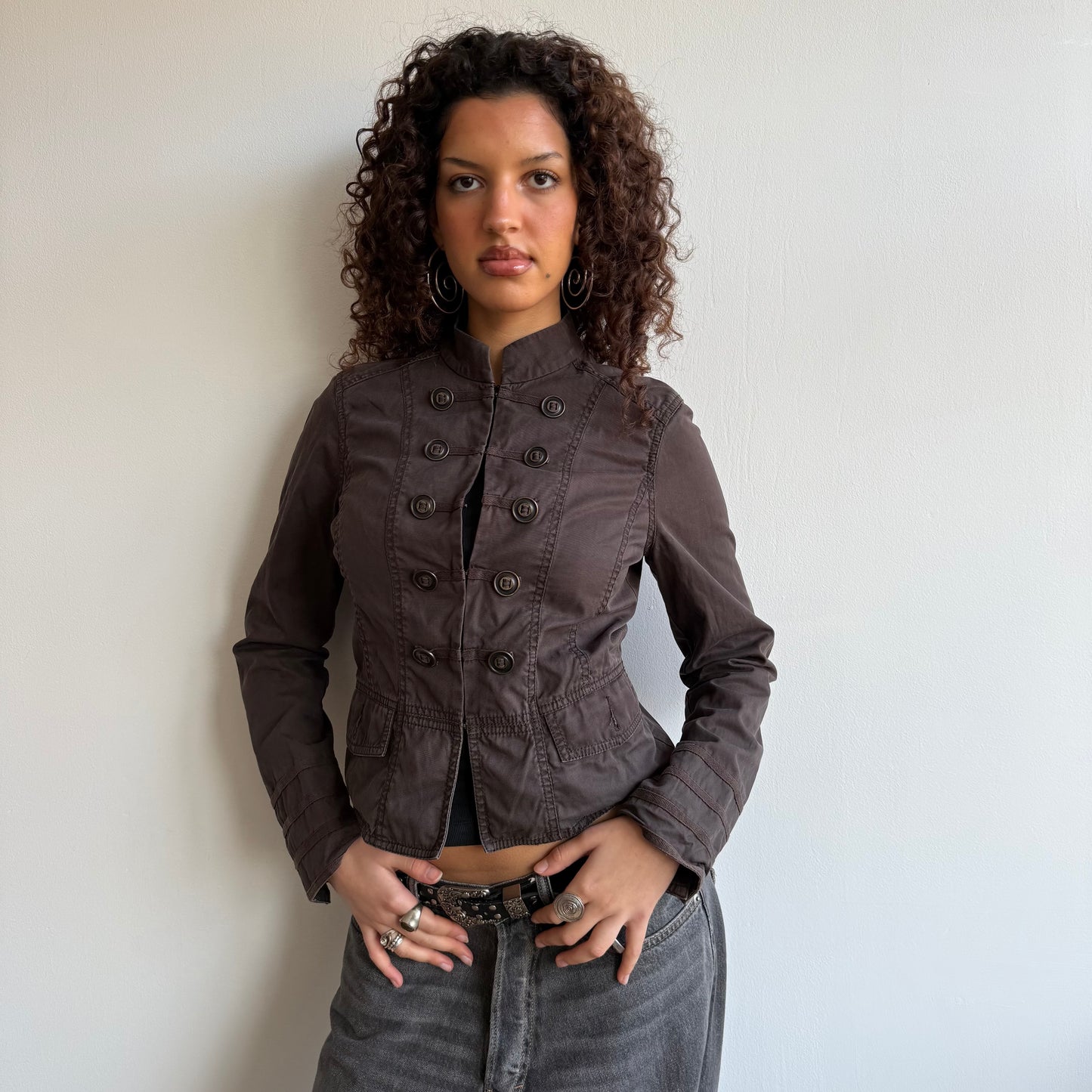 Brown military jacket - Size S