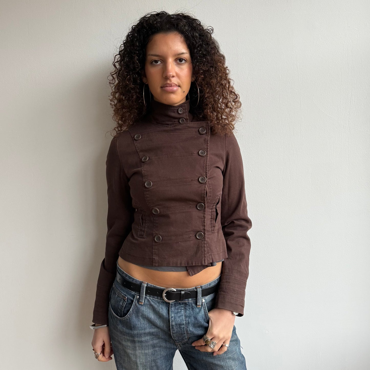 Brown double breasted peacoat - Size XS/S