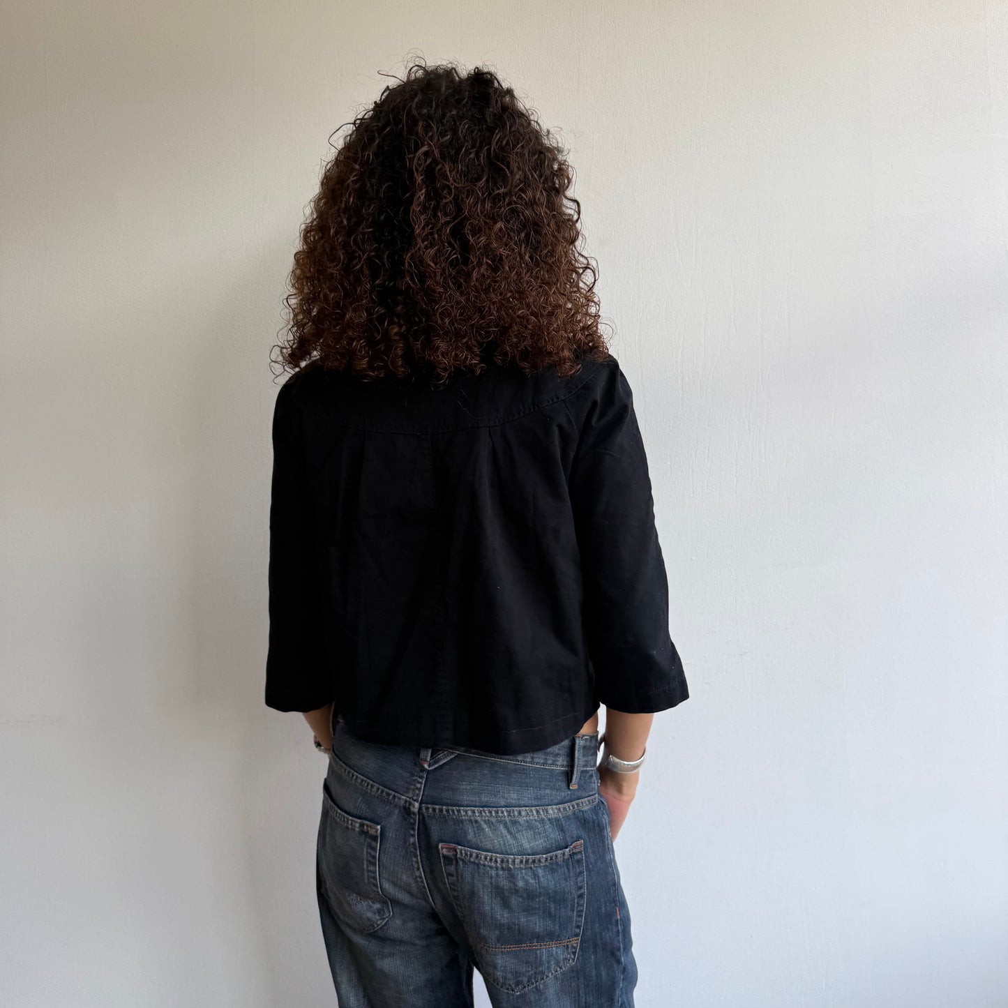 Black 3/4 sleeve jacket - Size S