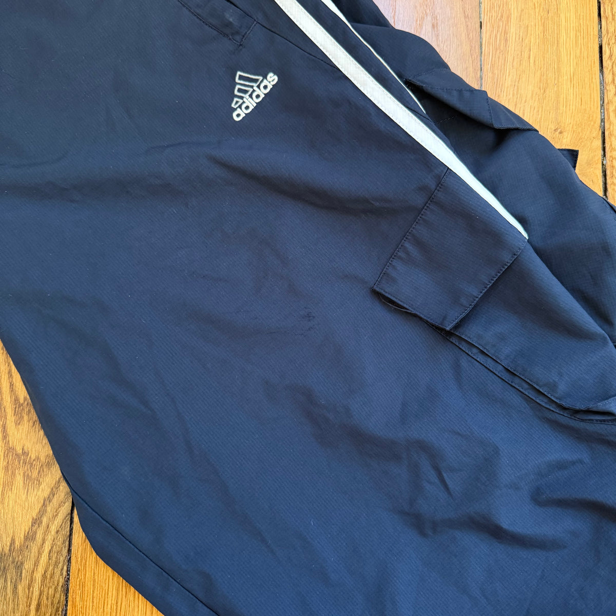 Navy Adidas pocket capris - Size S + M