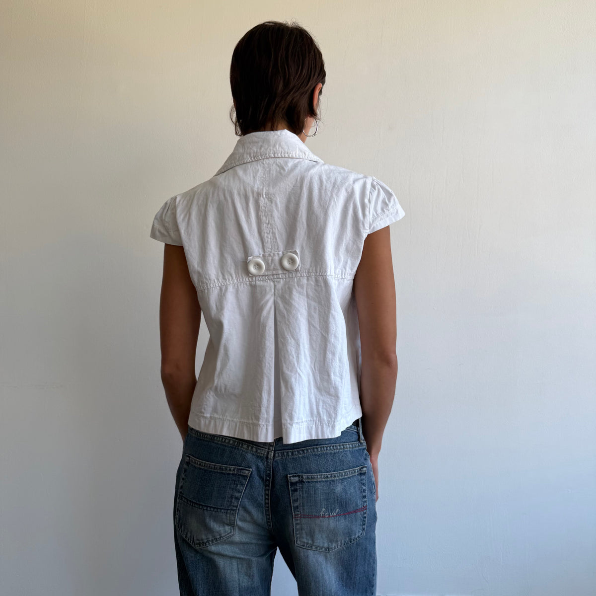 White short sleeve peacoat - Size M