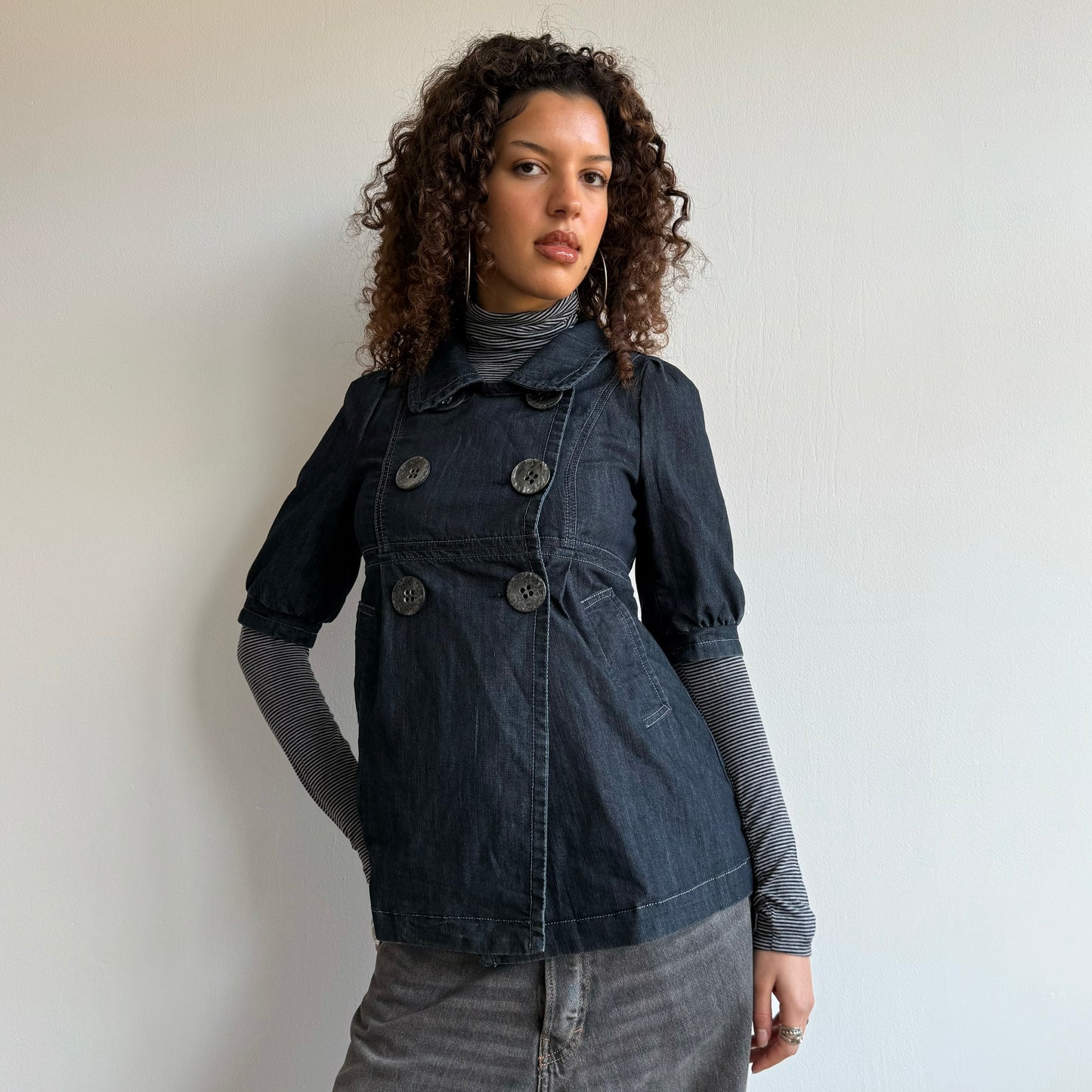 Denim peacoat - Size M