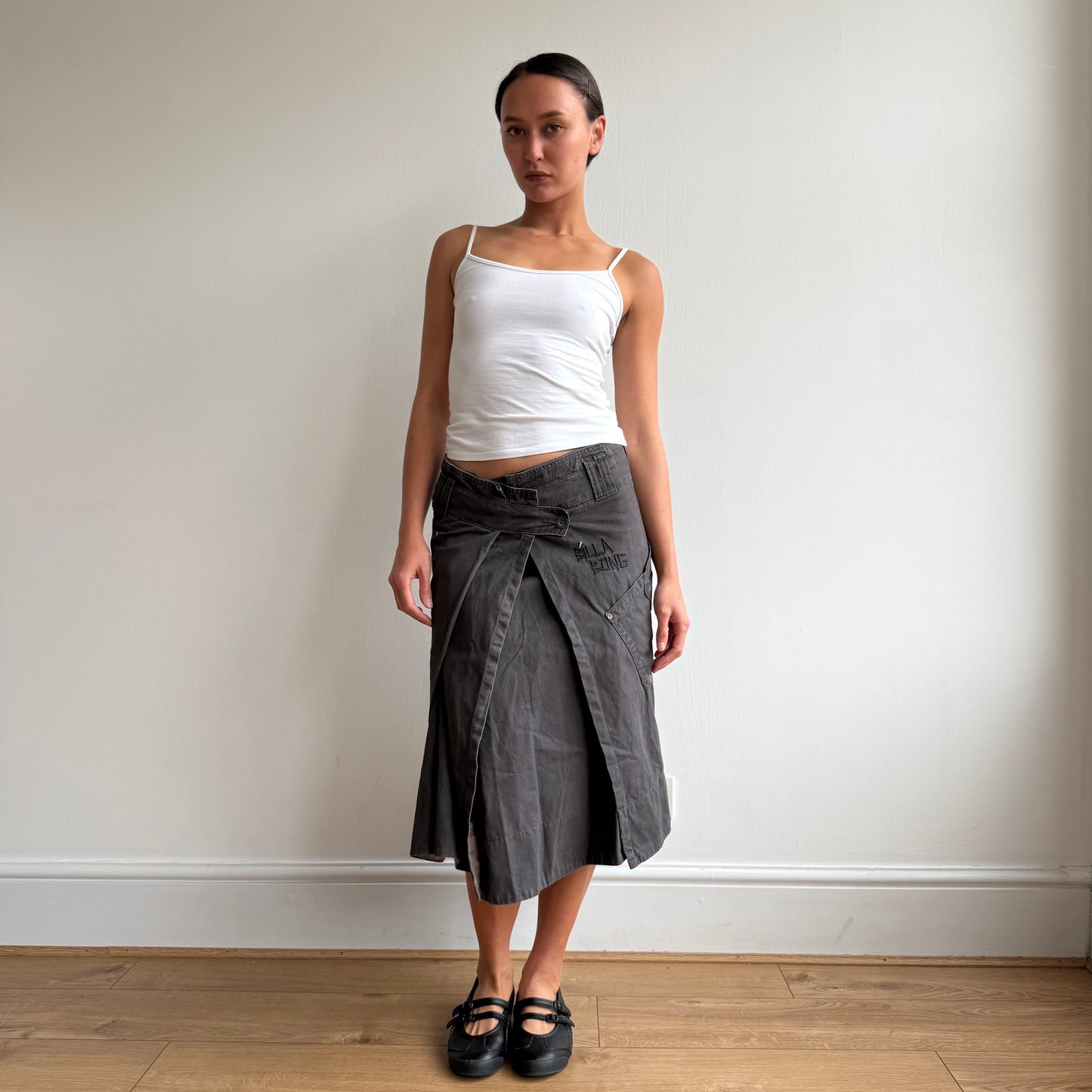 Brown wrap midi skirt - Size XS