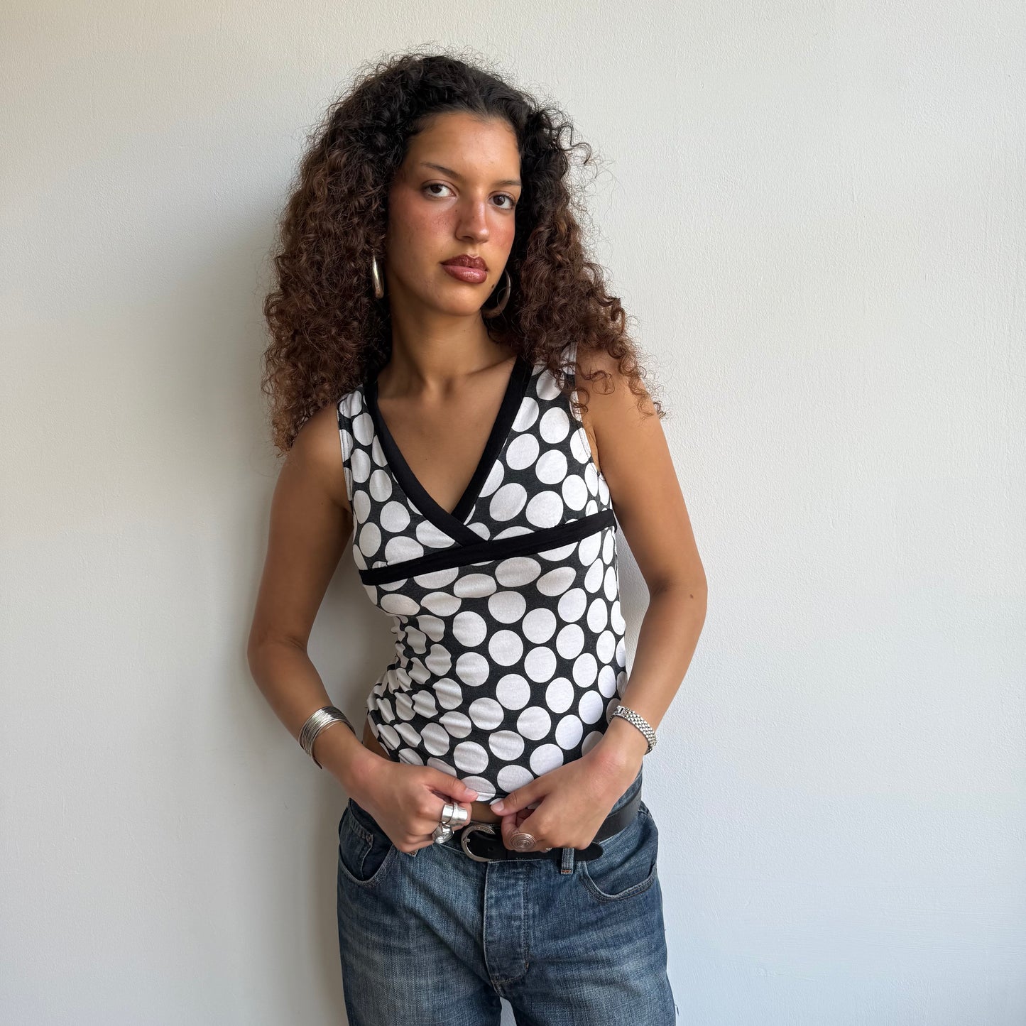 Large polka dot top - Size XS