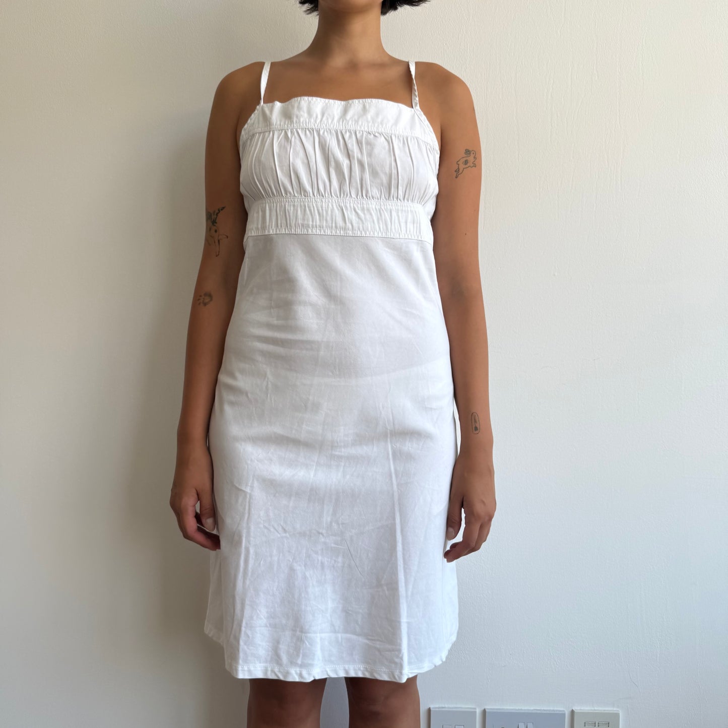 White midi milkmaid dress - Size M