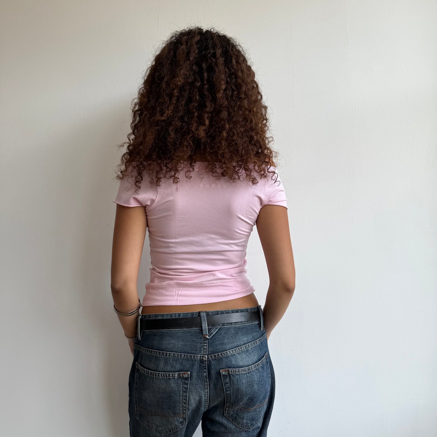 Pink bardot top - Size S