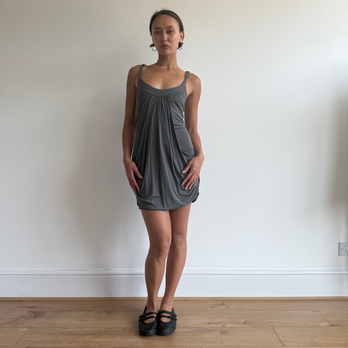 Grey bubble hem dress - Size S
