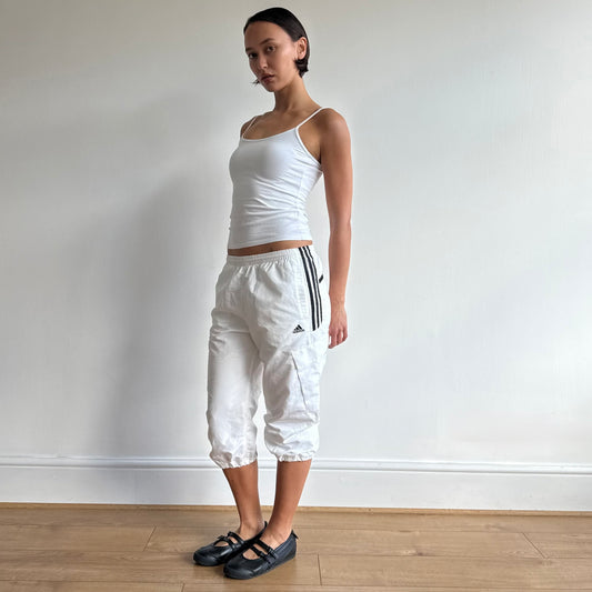 White Adidas cargo capris - Size XS