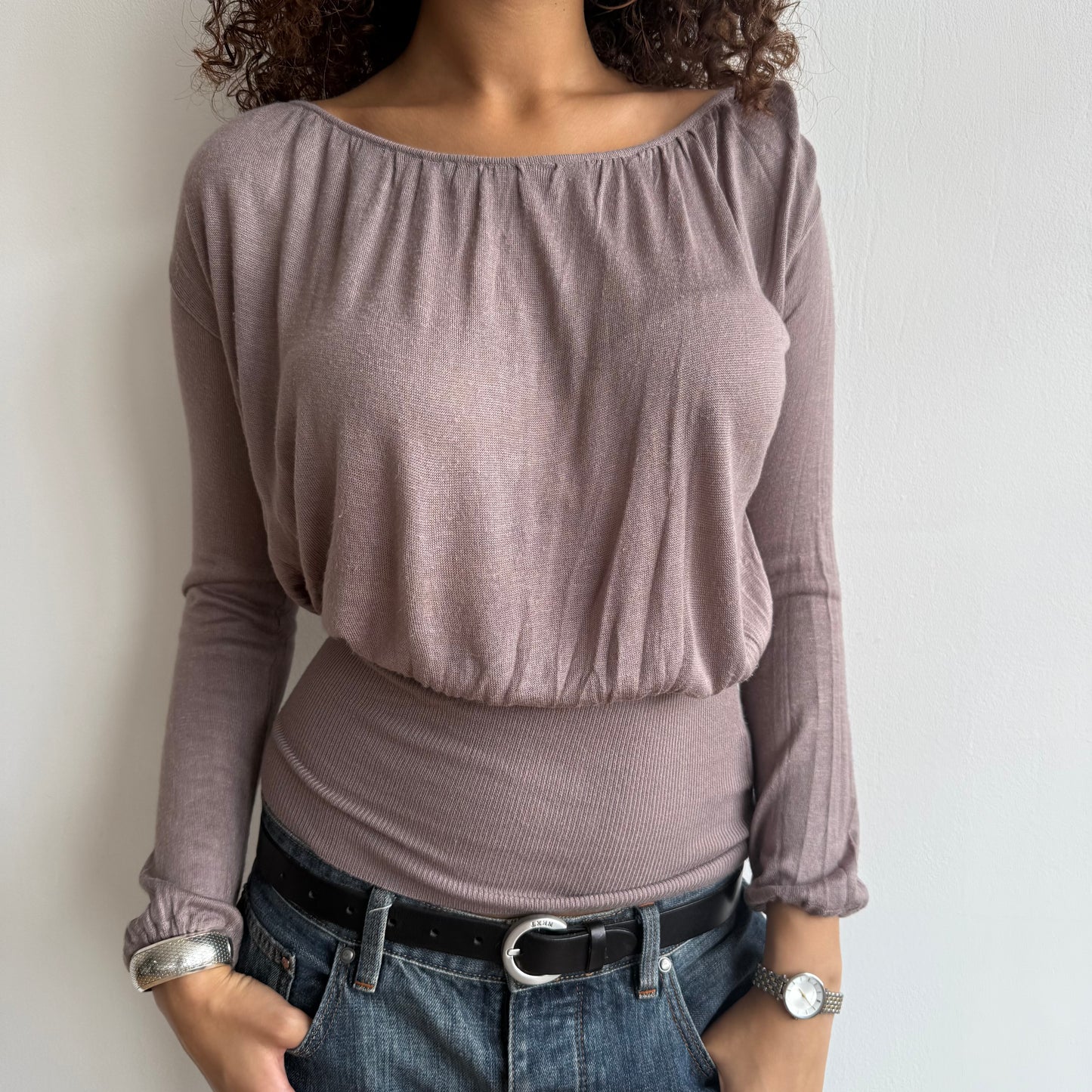 Taupe keyhole knit - Size M