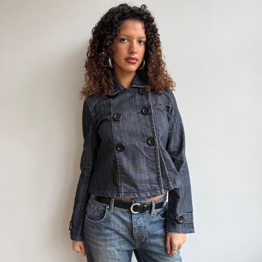 Denim long sleeve peacoat - Size S