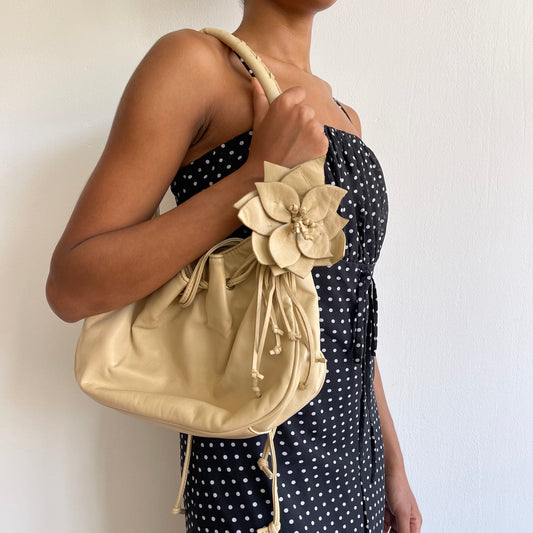 Cream floral y2k bag