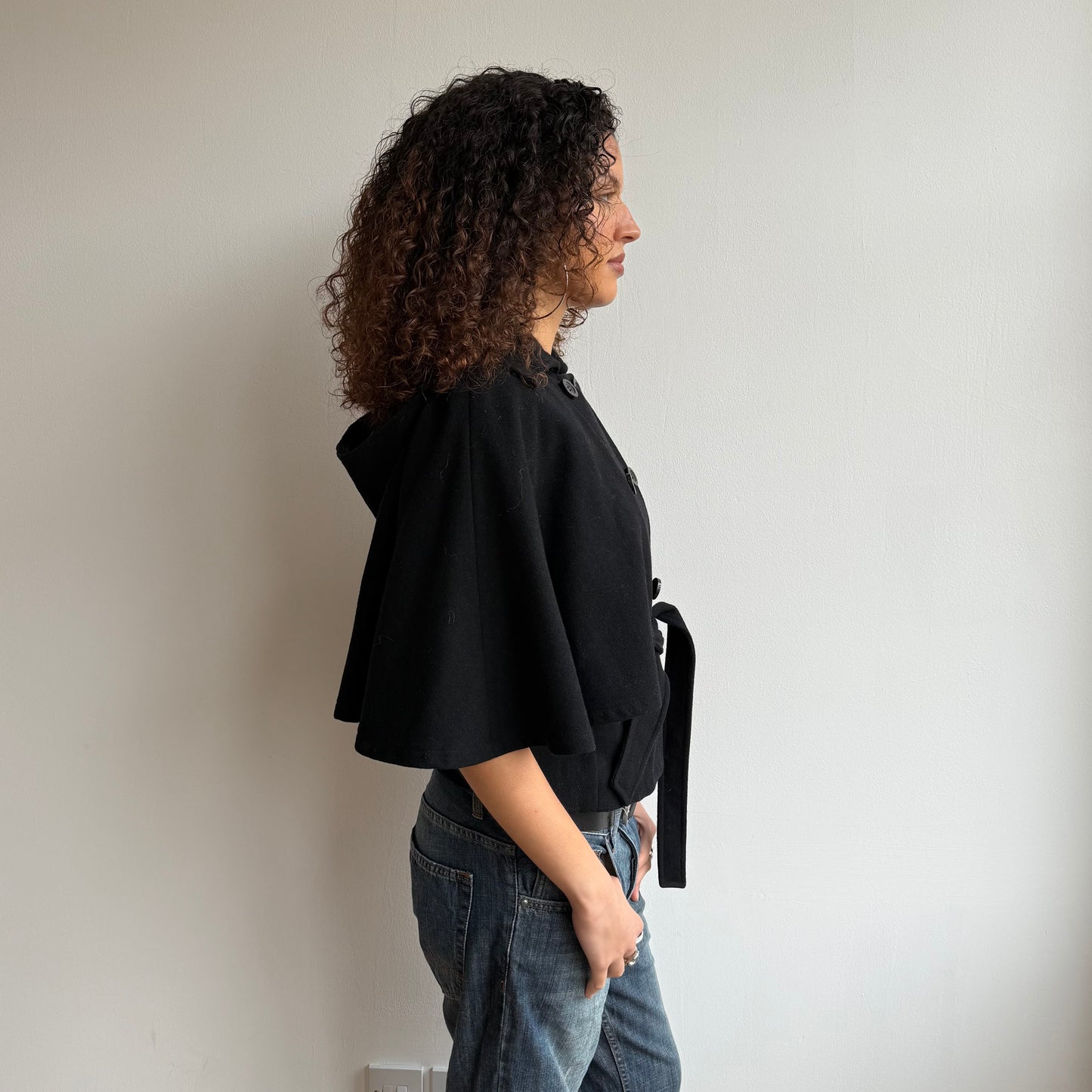 Black cape peacoat - Size M