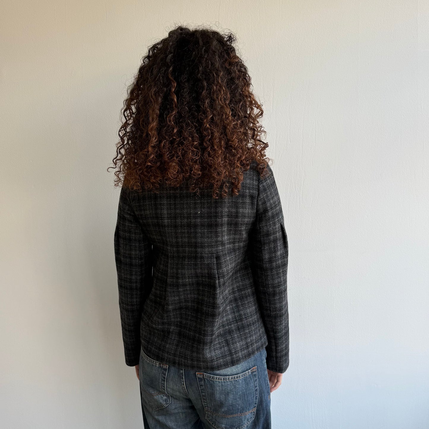 Plaid wool peacoat - Size XS/S