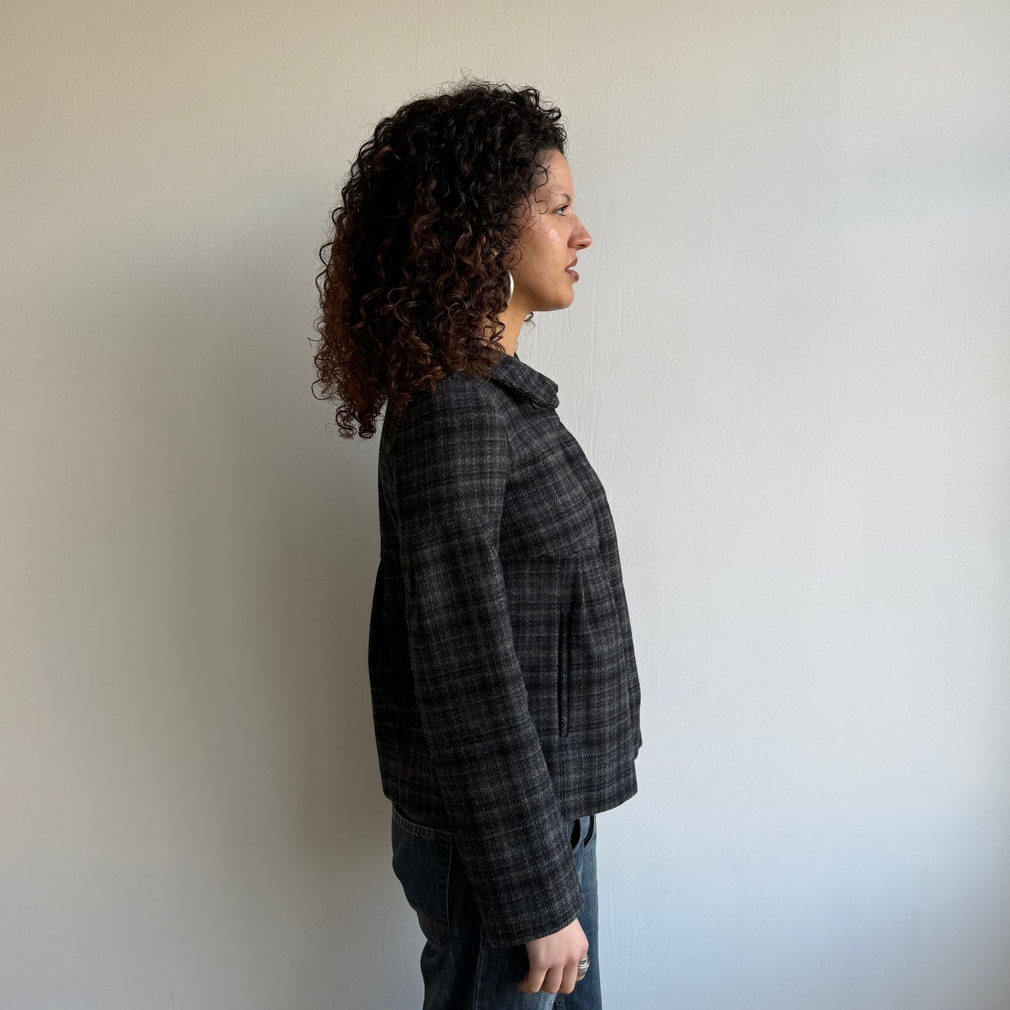 Plaid wool peacoat - Size XS/S