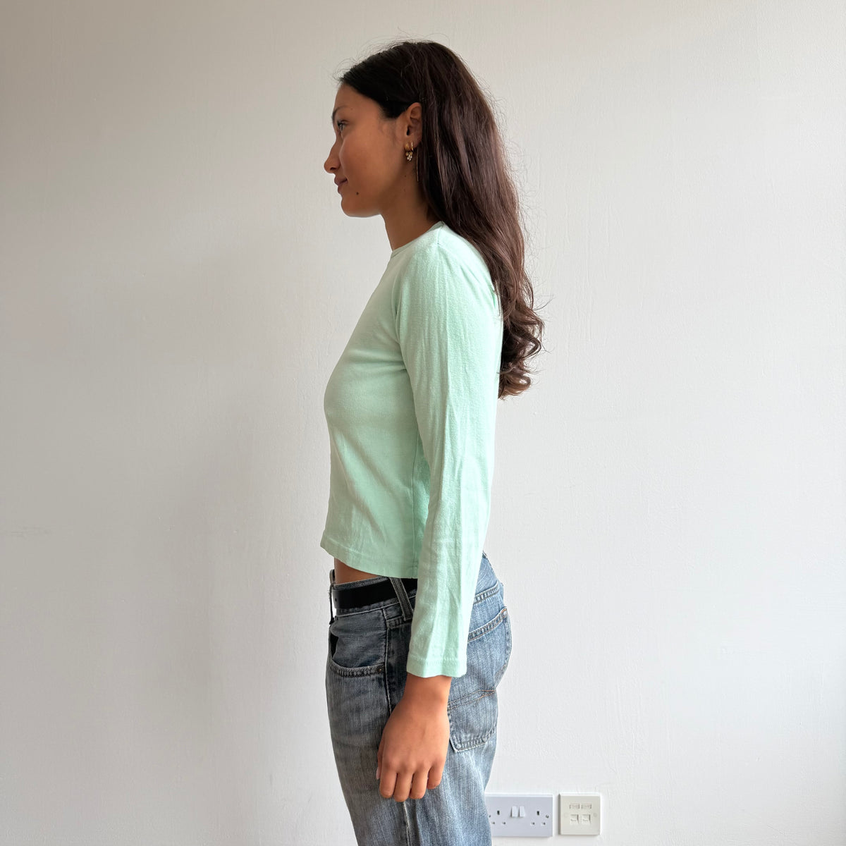 Mint 3/4 sleeve top - Size S