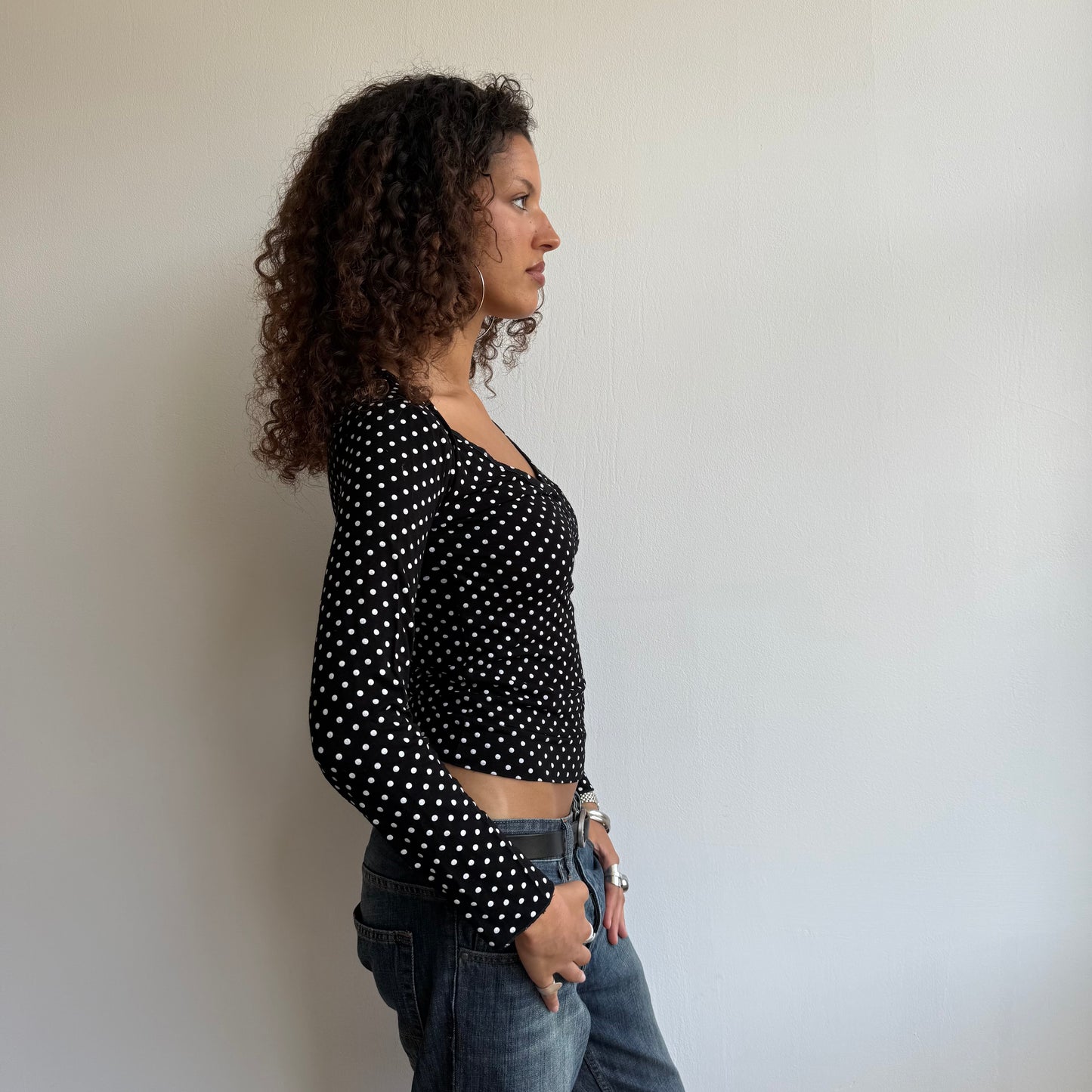 Polka dot wrap top - Size S/M