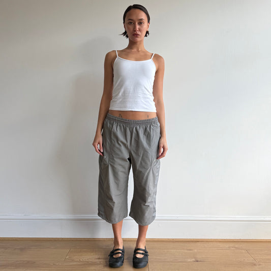 Grey Adidas bi-material capris - Size S-M