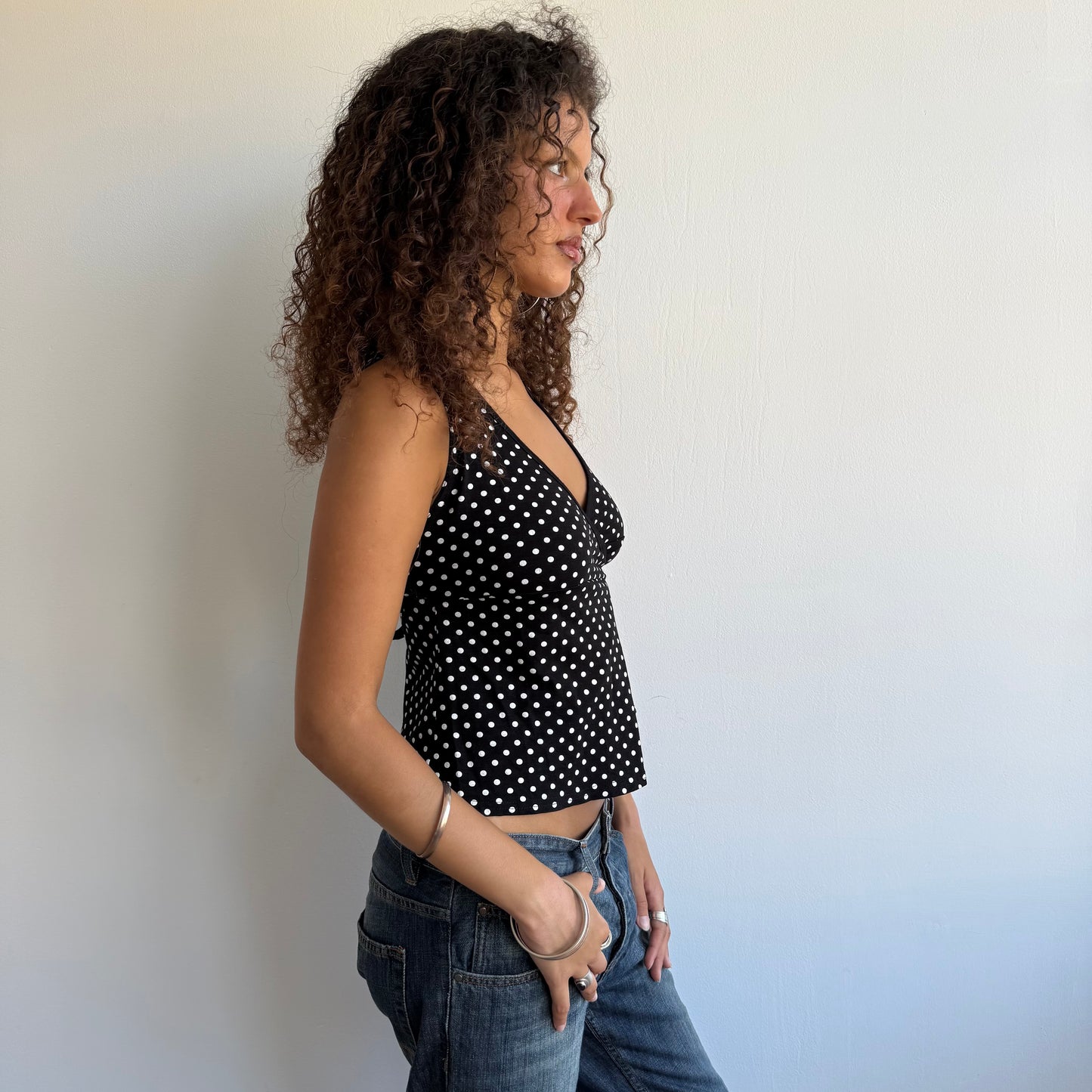 Polka dot wrap top - Size S