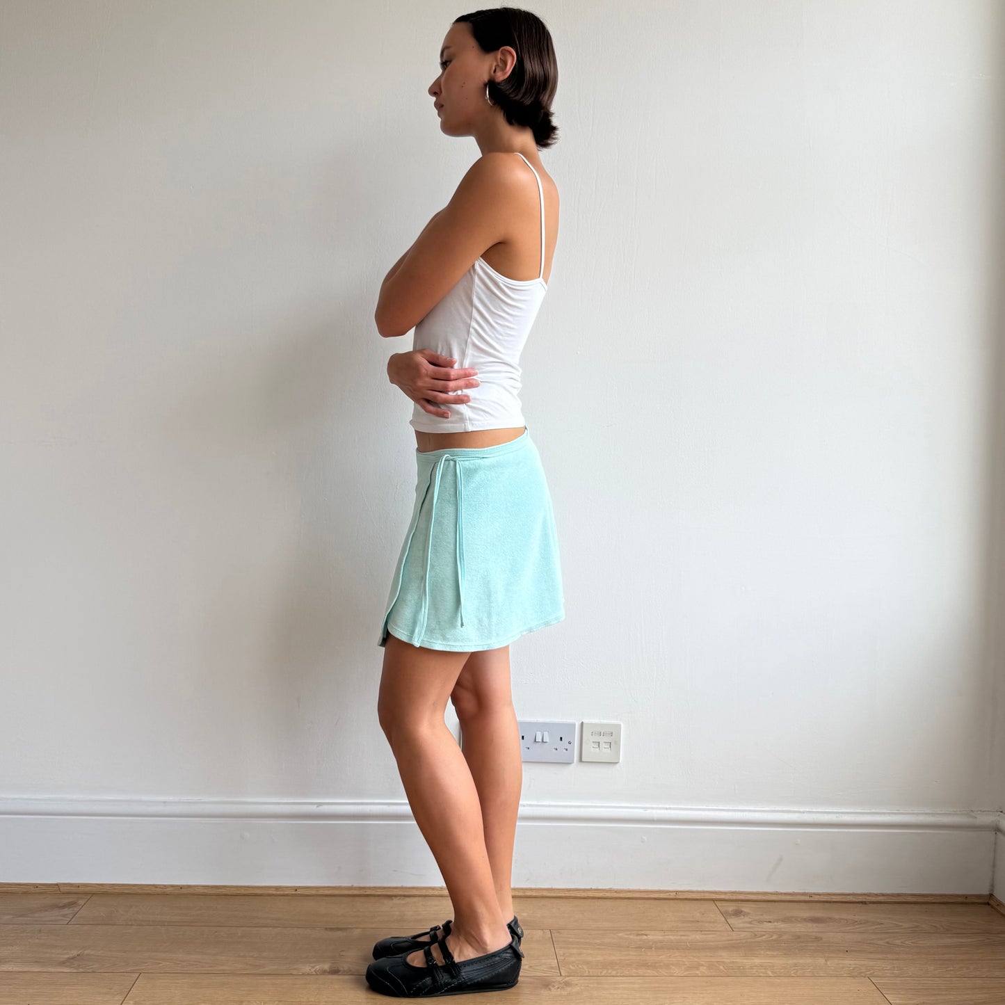 Turquoise terry wrap skirt - One Size
