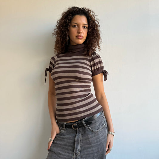 Brown knit roll neck - Size S