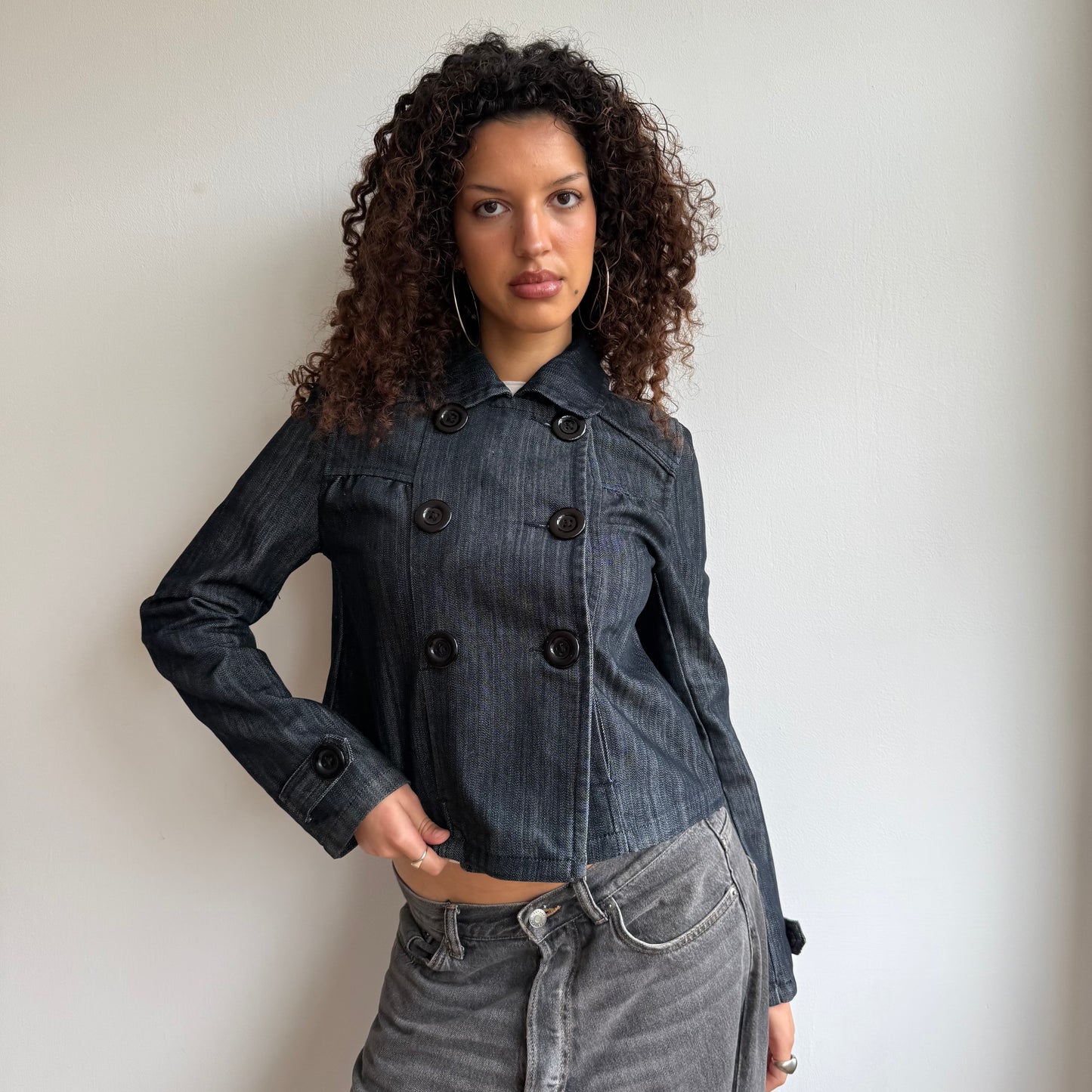 Denim double breasted peacoat - Size S