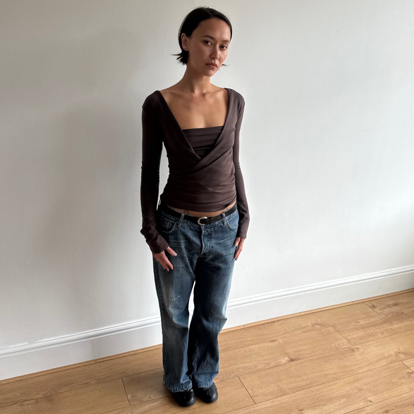 ‘The Keyhole Top’ long sleeve - Mocha
