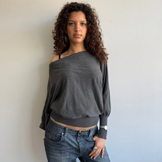 Dark grey slouchy knit - Size M
