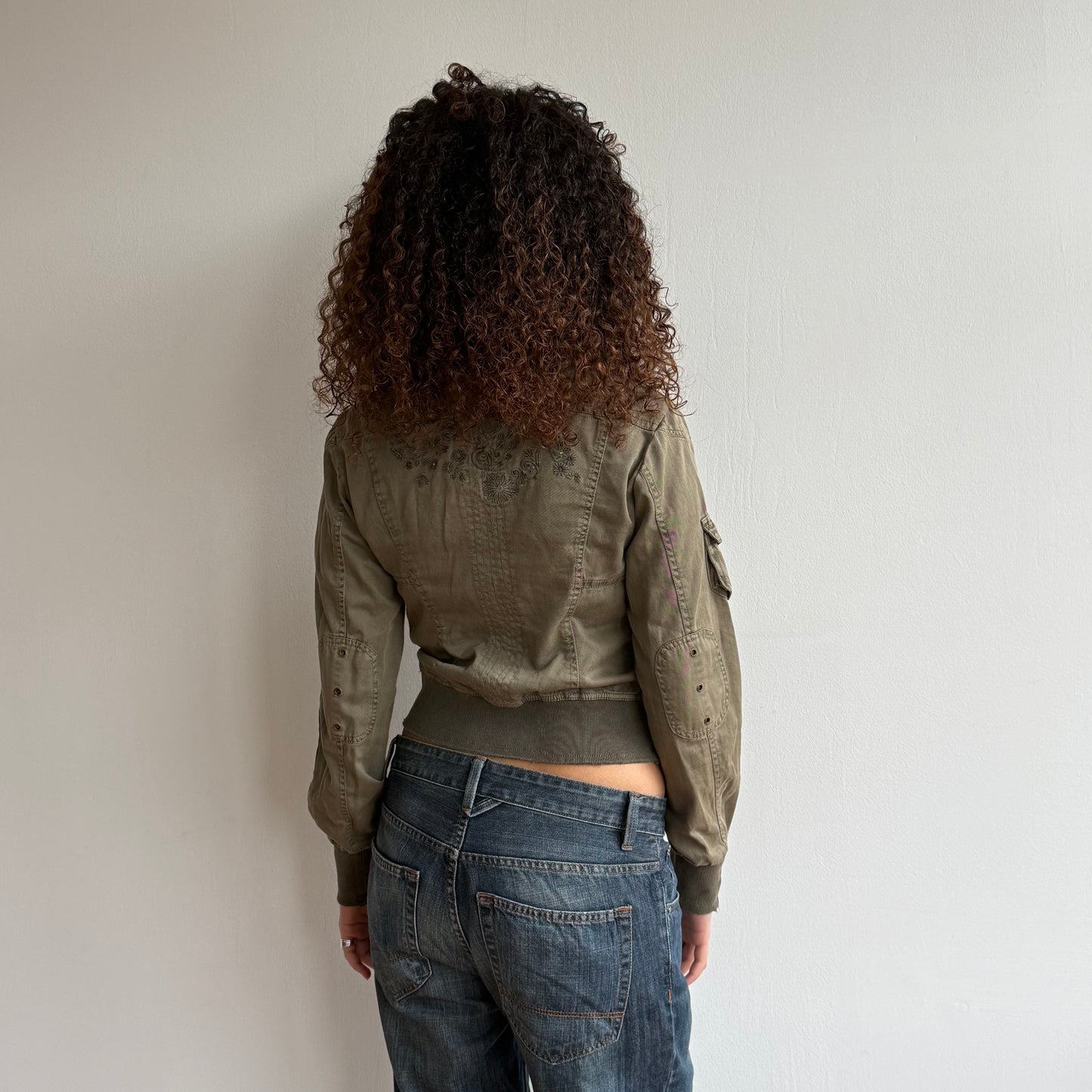 Khaki cargo bomber jacket - Size S