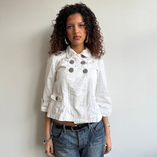 White double breasted peacoat - Size S