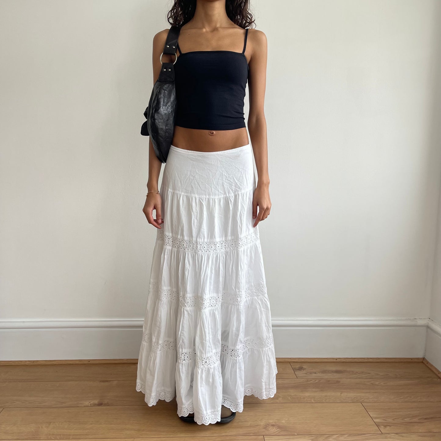 White boho maxi skirt - Size S