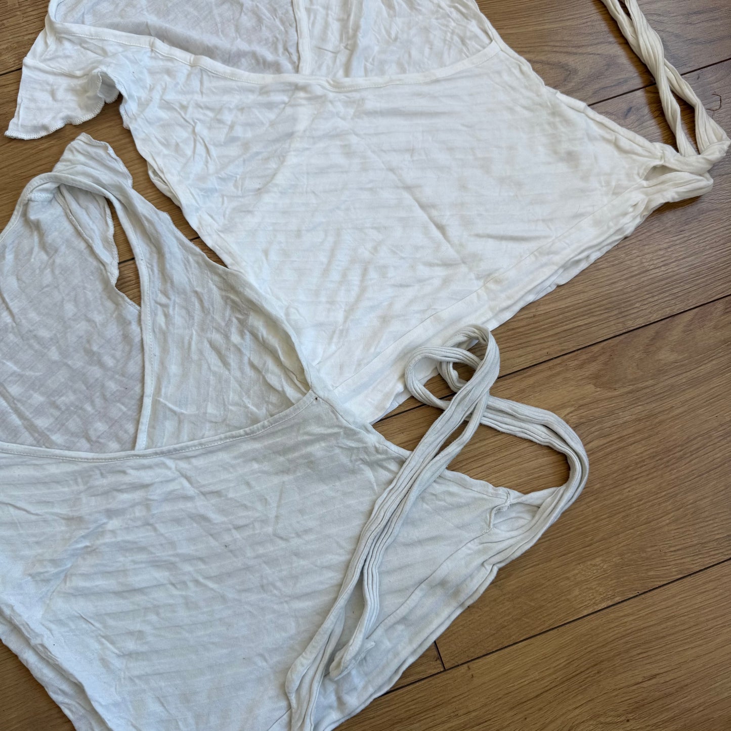 White stripe wrap top - Size S
