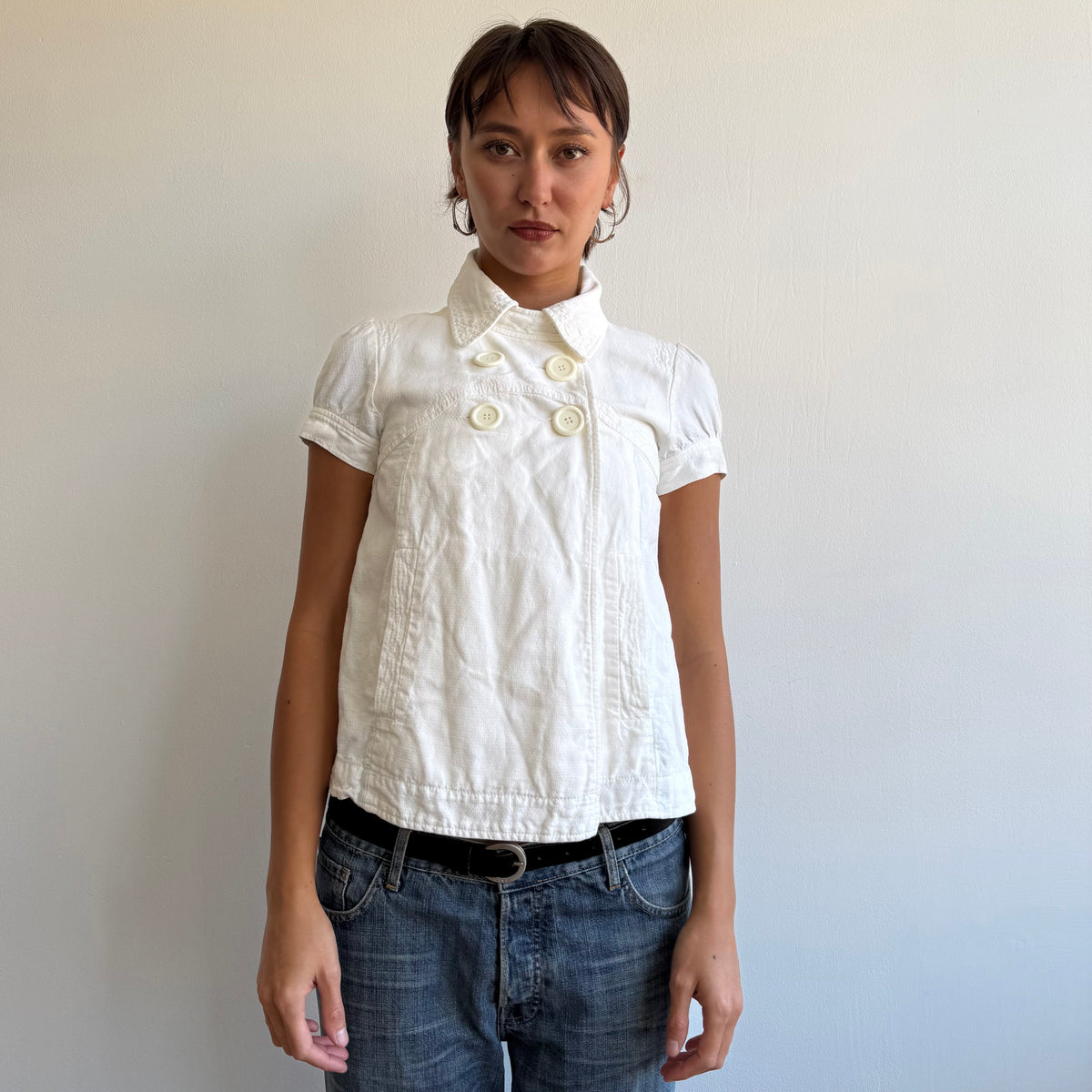 Kenzo white short sleeve peacoat - Size S