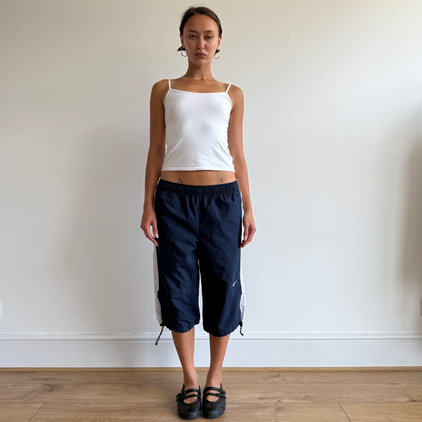 Navy + White Nike capris - Size S + M