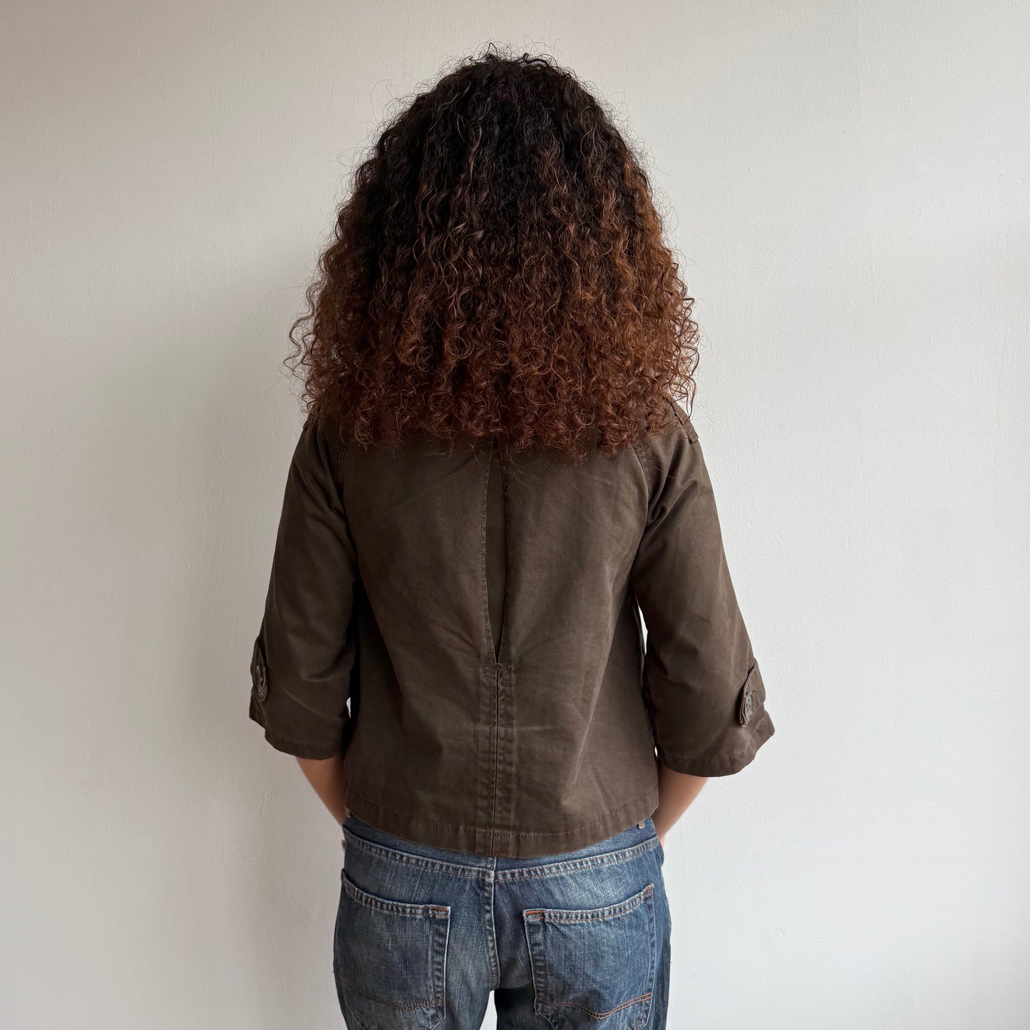 Brown 3/4 sleeve peacoat - Size M