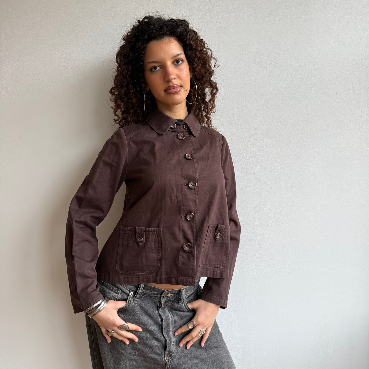 Brown trucker jacket - Size S